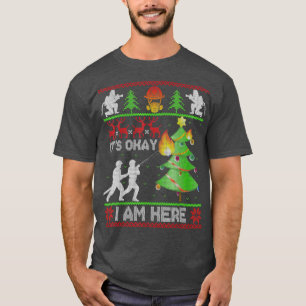 T-shirt Pompier de Noël Vilain Chandail de Noël C'est d'ac