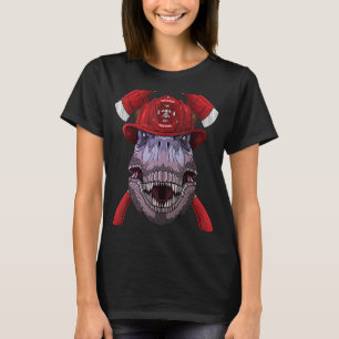 T-shirt Pompier Dinosaur pompier Garçons Enfants Secourt i