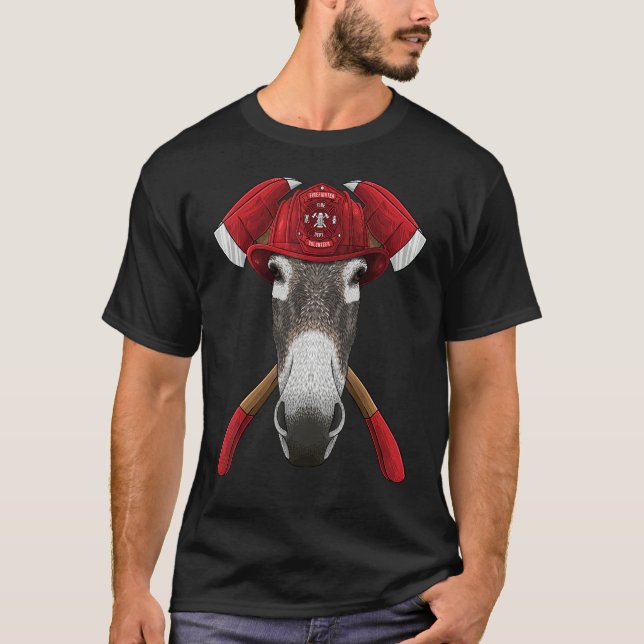 T-shirt Pompier Donkey pompier garçons Enfants Feu Secourt (Devant)
