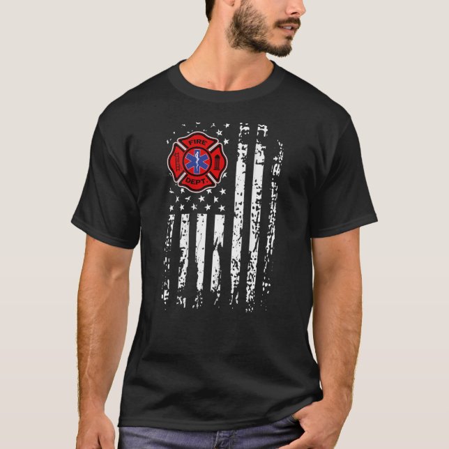 T-shirt Pompier EMT Pompier EMS Équipement de pompier Drap (Devant)