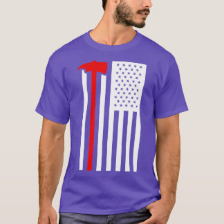 T-shirt Pompier Fireman Drapeau Américain Mince Fighter