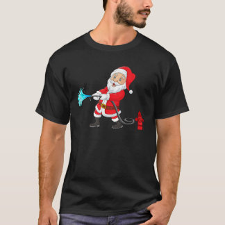 T-shirt Pompier Flamand Père Noël Funny Pompier Père Noël 
