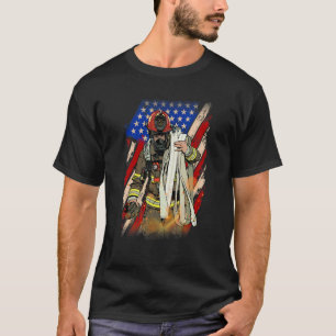 T-shirt Pompier Jour commémoratif du drapeau américain Fir