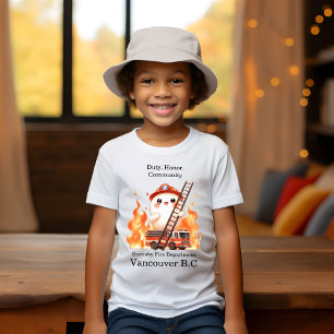 T-shirt Pompier joyeux au milieu des flammes vives