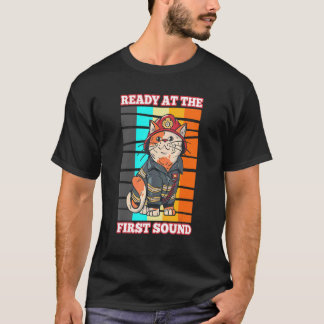 T-shirt Pompier Lance d'incendie Hache Camion de pompiers