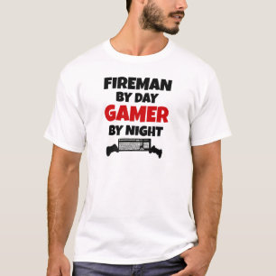 T-shirt Pompier par Joueur de jour par nuit