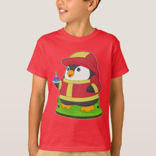 T-shirt Pompier Penguin Service des incendies d'anniversai