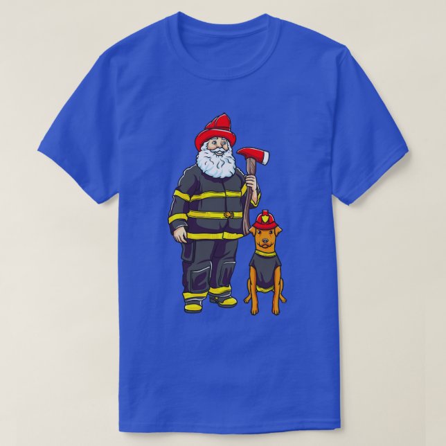 T-shirt Pompier Père Noël Fireman Joyeux Noël (Design devant)
