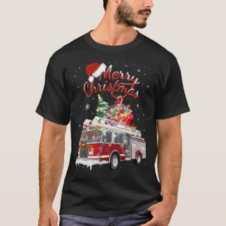 T-shirt Pompier Père Noël Sleigh Firemer de Noël
