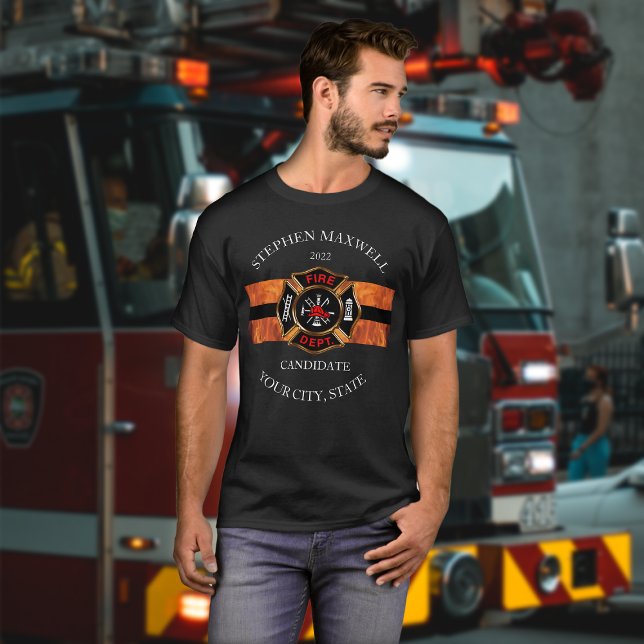 T-shirt Pompier Pompier Nom du service État de la ville (Créateur téléchargé)
