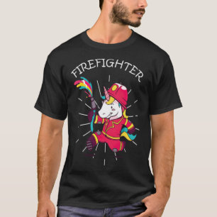 T-shirt Pompier Unicorn cool mignon