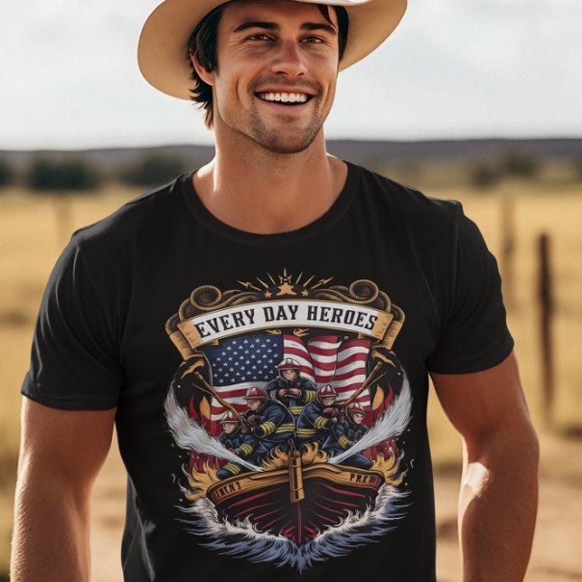 T-shirt Pompiers combattant les flammes (Créateur téléchargé)