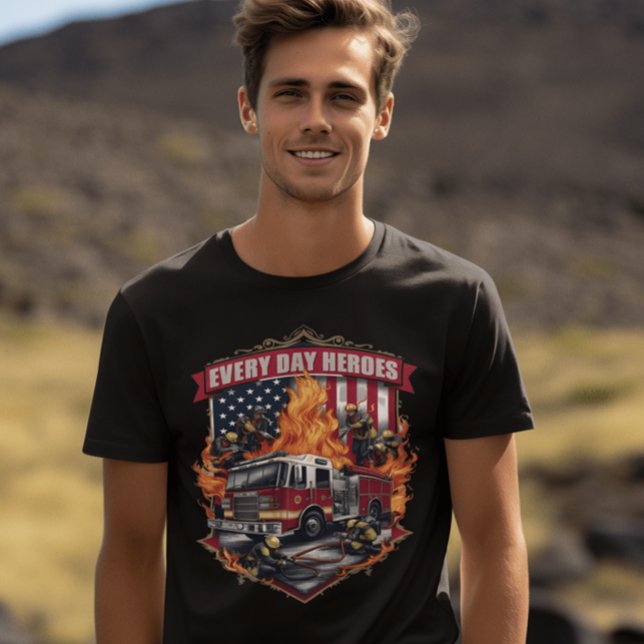 T-shirt Pompiers combattant les flammes (Créateur téléchargé)