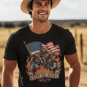 T-shirt Pompiers qui combattent la lame