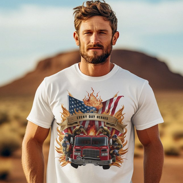 T-shirt Pompiers Sous Le Drapeau (Créateur téléchargé)