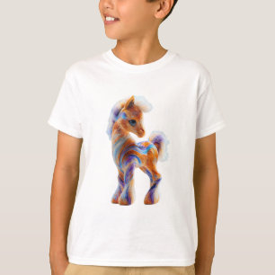 T-shirt Poney Enfants Magique aux Tourbillons Colorés