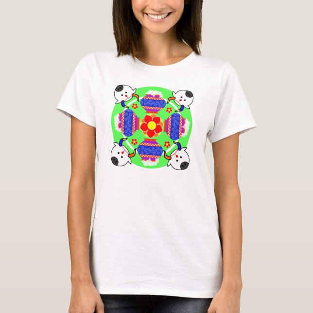 T-shirt Pongal Pot et Vache Kolam (Devant)