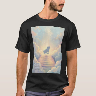 T-shirt Pont Arc-en-ciel Bleu Art Mémorial Pug avec Pl