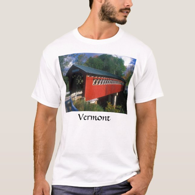 T-shirt Pont couvert du Vermont (Devant)