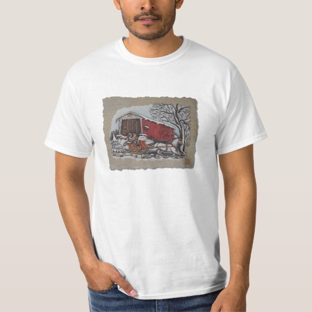 T-shirt Pont couvert et Sleigh (Devant)