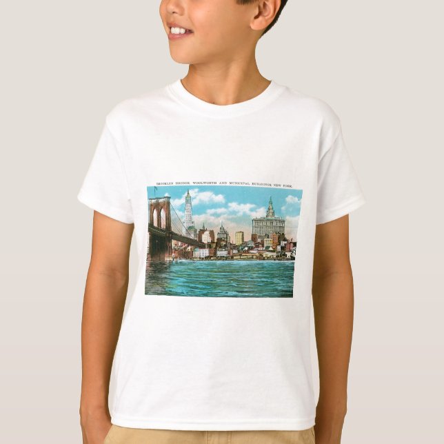T-shirt Pont de Brooklyn, Woolworth et Municipal… (Devant)