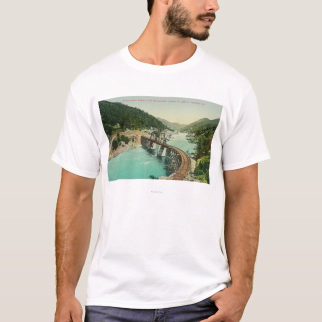 T-shirt Pont de chemin de fer au-dessus de rivière de (Devant)
