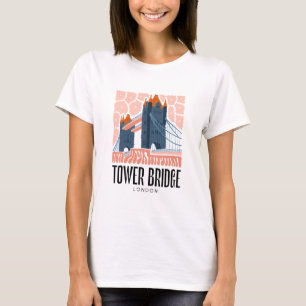 T-shirt Pont de la Tour Londres art floral abstrait de voy