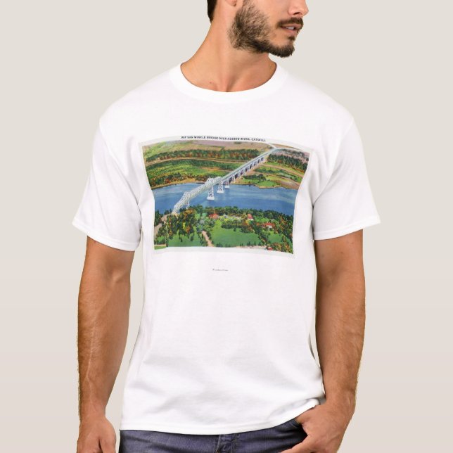 T-shirt Pont de Rip Van Winkle au-dessus du fleuve Hudson (Devant)