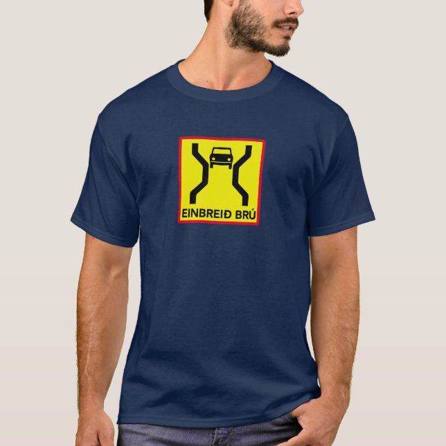 T-shirt Pont de Simple-Largeur, poteau de signalisation, (Devant)