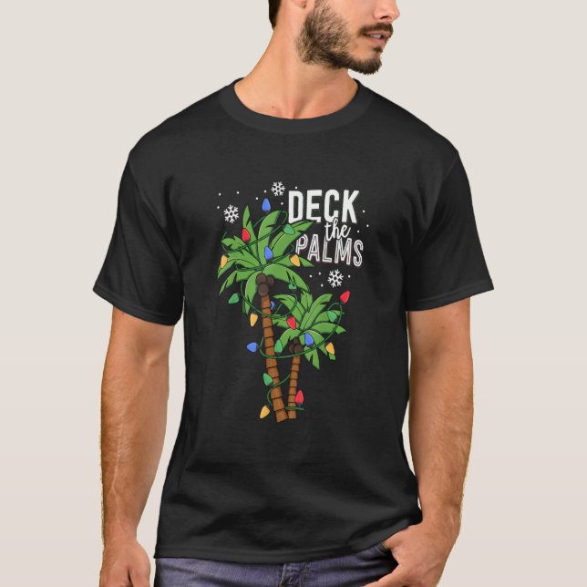 T-shirt Pont Les Palmiers Tropical Hawaii Palmiers Lumière (Devant)