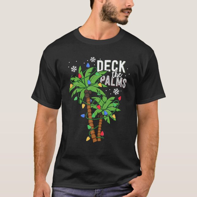 T-shirt Pont The Palms Tropical Hawaii Christmas Palm Tree (Devant)