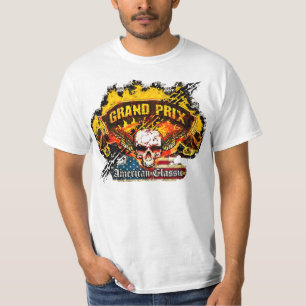T-shirt Pontiac Grand prix - crâne de bannière de burn-o