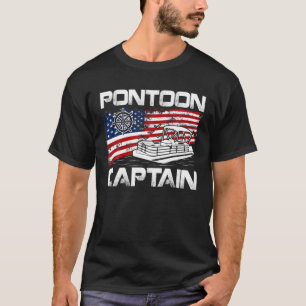 T-shirt Ponton Capitaine américain Drapeau Pontoon Bateau 