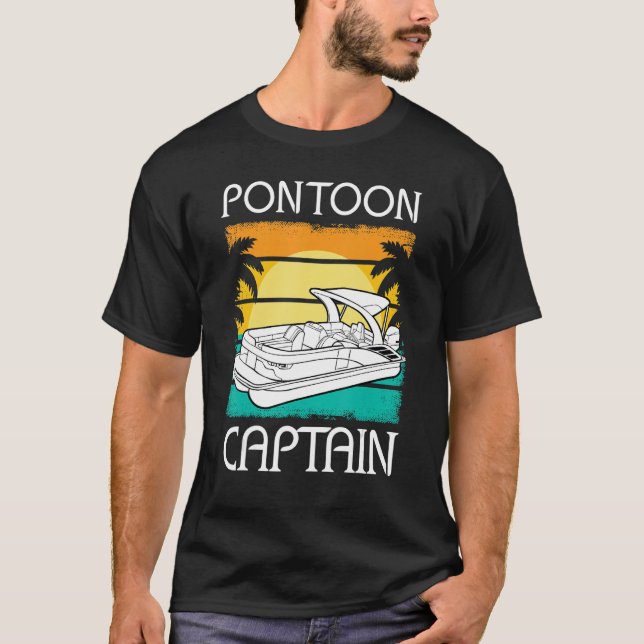T-shirt Pontoon Bateau Capitaine Motorbot Pontooning Boati (Devant)