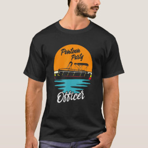 T-shirt Pontoon Party Pontoon Party Retro Sunset B