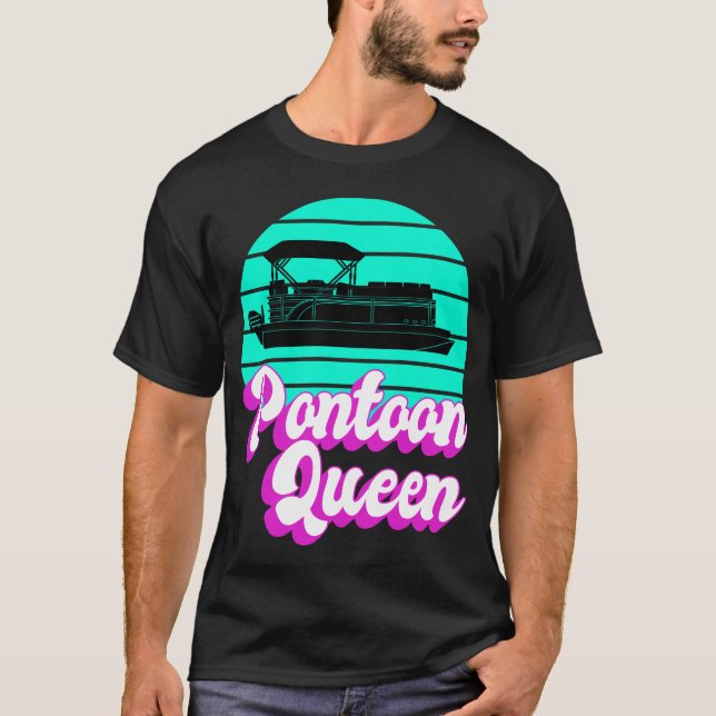 T-shirt Pontoon Queen Boat Capitaine Cadeau à ses femmes (Devant)