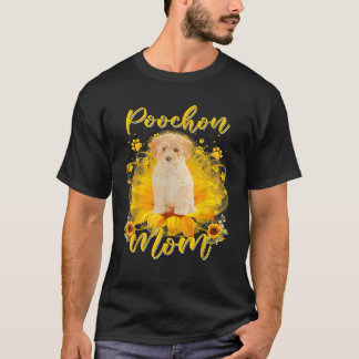 T-shirt Poochon Chien Maman Avec Tournesol Chien Patrouill