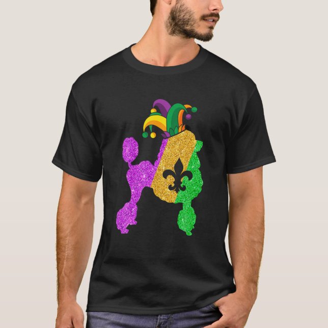 T-shirt Poodé Chien Papa Maman Amour Amusant Mardi Gras Pa (Devant)