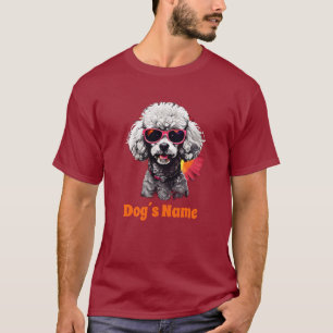 T-shirt Poodé cool Avec Lunettes De Soleil