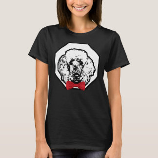 T-shirt Poodé portant le rouge Bowtie belle race de chien