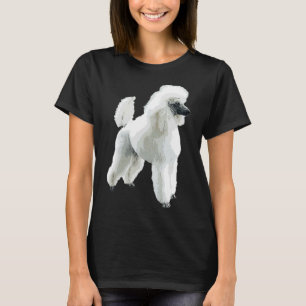 T-shirt Poodle blanc Superbe chien