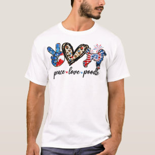T-shirt Poodle Chien Paix Aimer Poodle Chien Tie Dye Leopa