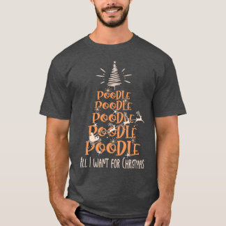 T-shirt Poodle Christmas Chien race Christmasree ami