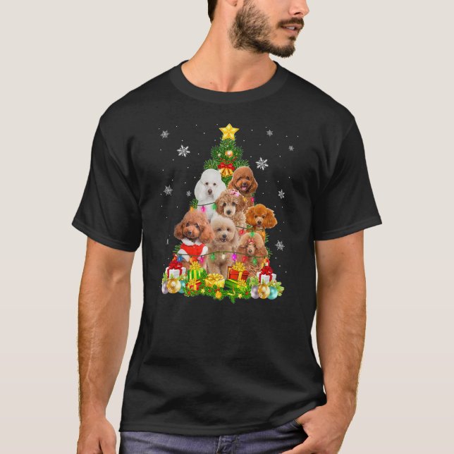 T-shirt Poodle Dog Christmas Tree Puppy Lover Xmas Gifts T (Devant)