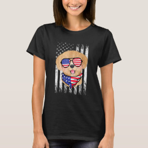T-shirt Poodle Drapeau Américain Patriotique Poodle Chien