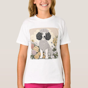 T-shirt Poodle en Fleurs Whimsical