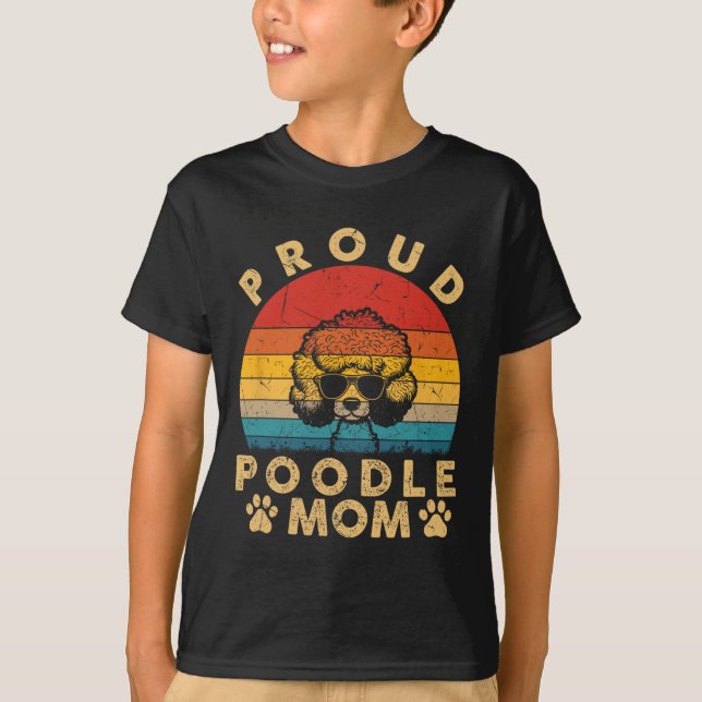 T-shirt Poodle Maman Cadeaux J'Aime Mon Chien Maman Maman  (Devant)