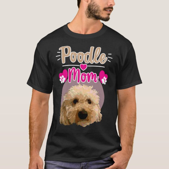 T-shirt Poodle Maman Relaxé Convient (Devant)