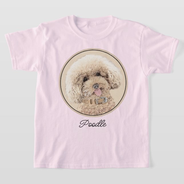 T-shirt Poodle Miniature Toy Apricot Crème Chien Brown Art (Poser)