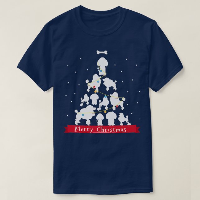 T-shirt Poodle Noël Arbre Cadeau Pour Poodle Noël Tr (Design devant)
